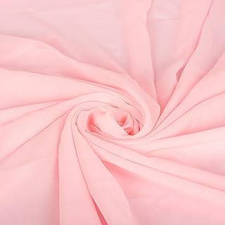Chiffon Fabric| 10 Yards Sheer Chiffon Fabric | Solid Colors Continuous Fabric Bolt for Wedding Dress Party Backdrop DIY, Crafts, Silky Chiffon Fabric 56" Wide - Blushing Pink