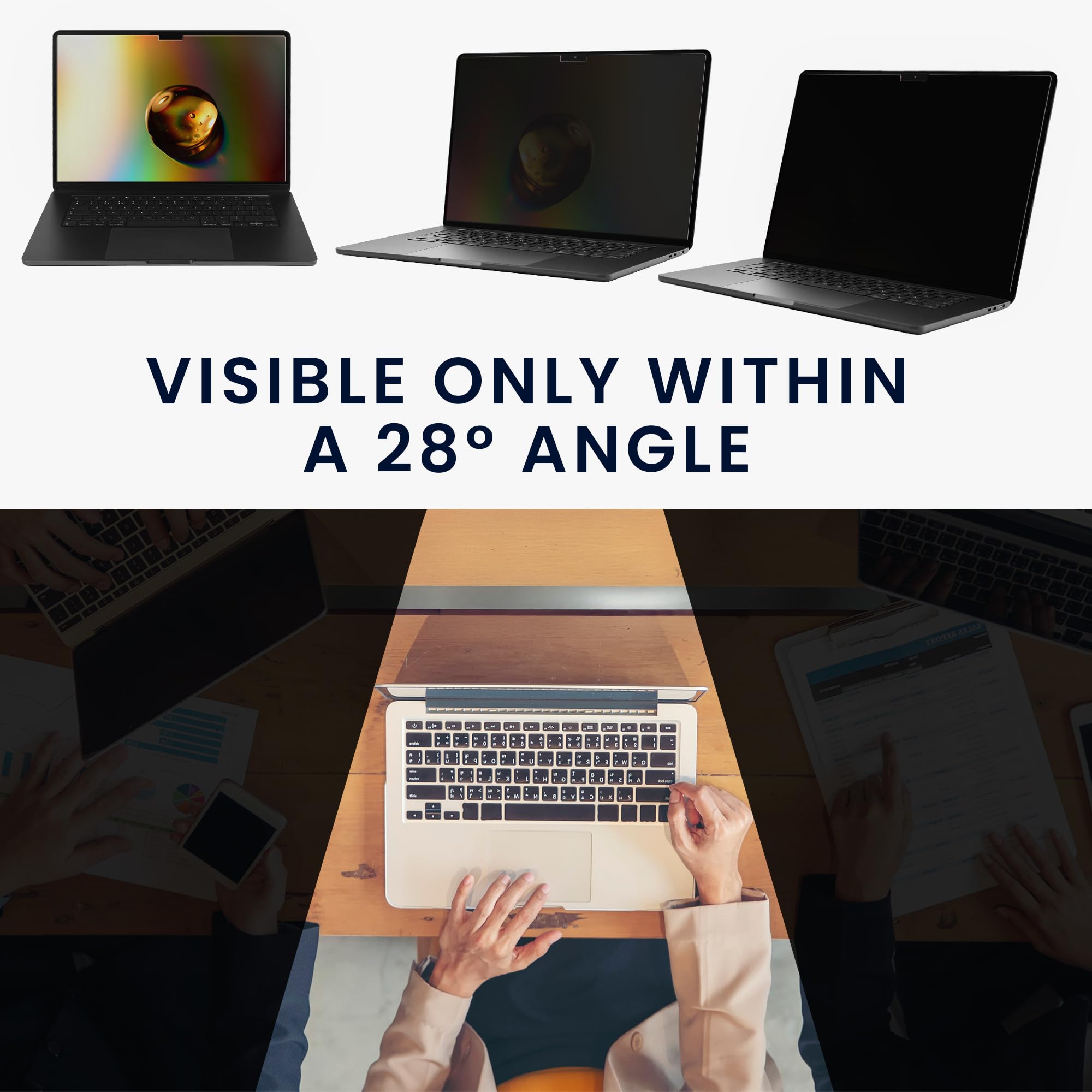 kwmobile Pellicola Privacy per 15.6" Laptop (16:9) 345x195mm - Privacy Screen per Laptop - Filtro Schermo Protettivo Rimovibile - Filtro Anti Luce Blu