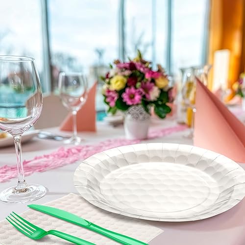 Miniatura 4 de Zubebe Juego de 170 piezas de decoración de fiesta de golf con agujero en un primer cumpleaños, platos de golf y servilletas, suministros de fiesta,