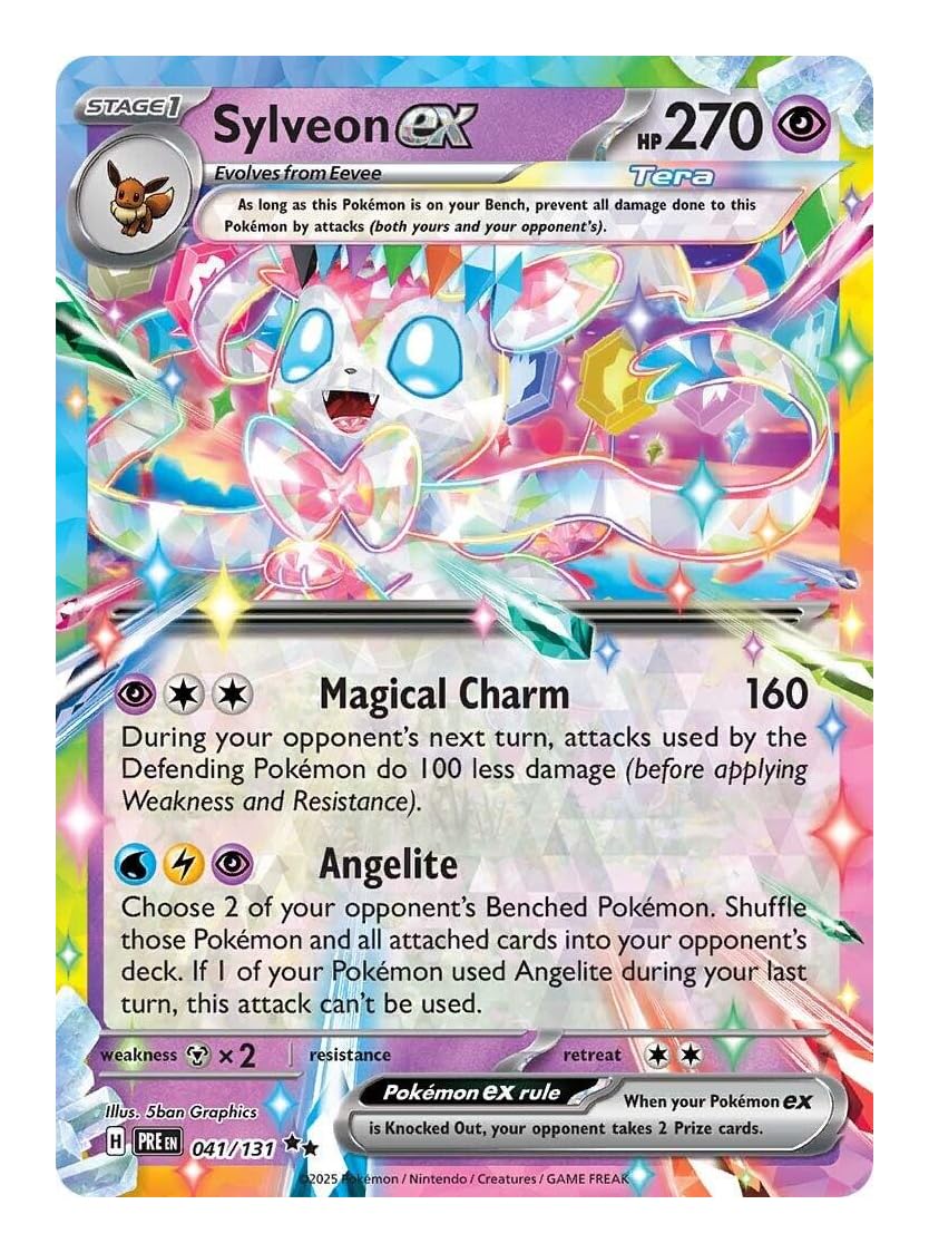 Sylveon ex 041/131 Ultra Rare Pokemon Card | Rare Pokmon Cards | Pokmon EX | Prismatic Evolutions | Pokemon Scarlet and Violet | Titan Cards Authenticated