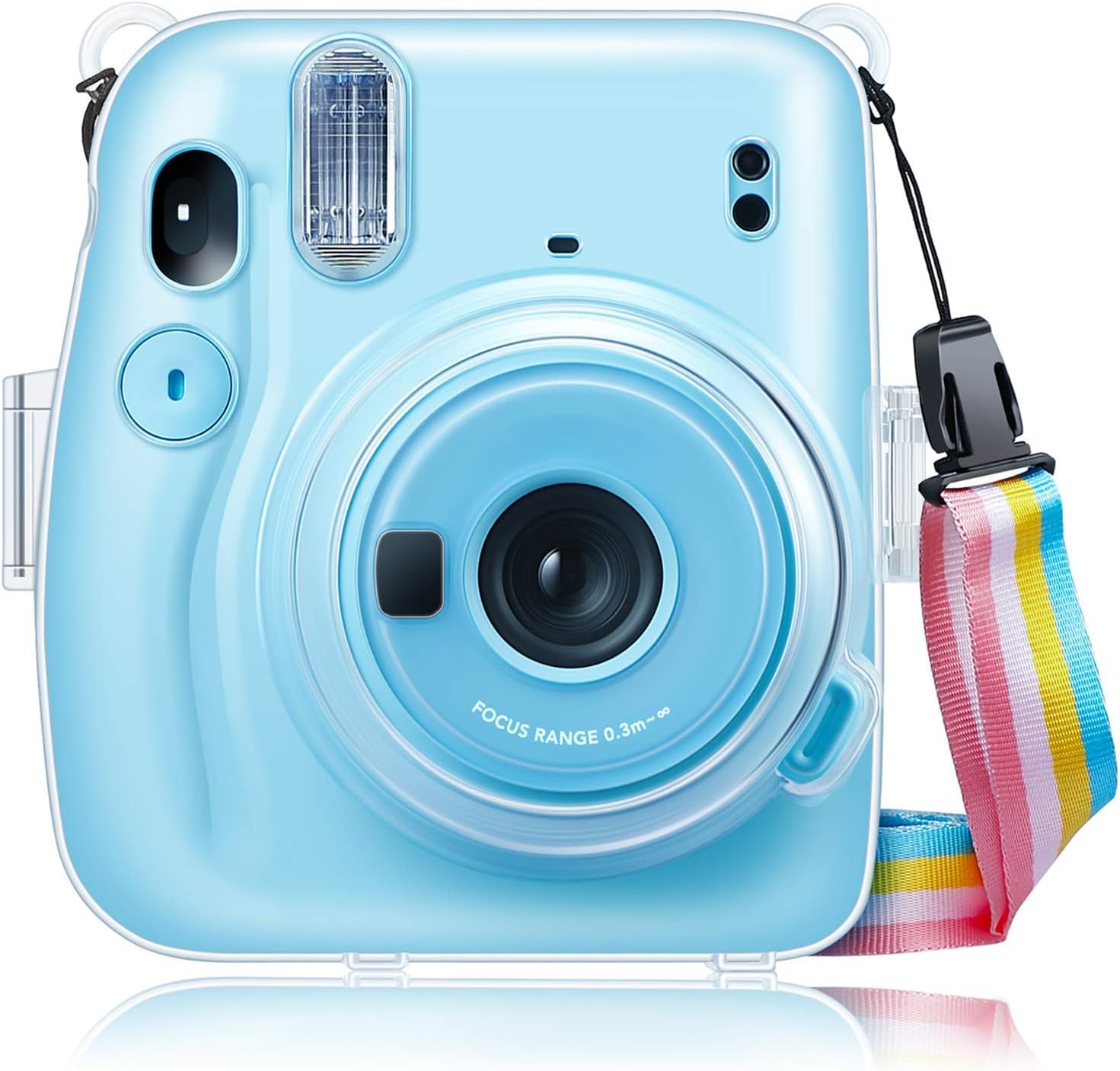 Transparent Case Compatible with Instax Mini 11, PC Camera Protective Case with Removable Shoulder Belt, Anti-Scratch, Fashion, Accessories Compatible with Fujifilm Mini 11 (Mini 11, PC, Transparent)-image-16