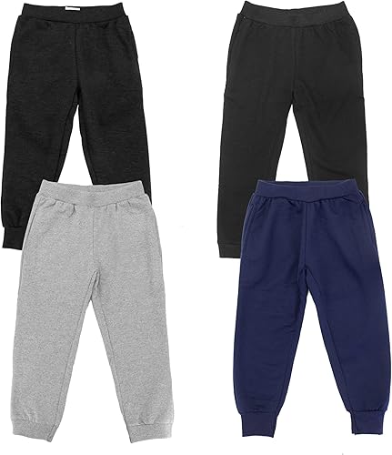 Pantalones deportivos para niño, paquete de 4 pantalones deportivos de rizo francés activo