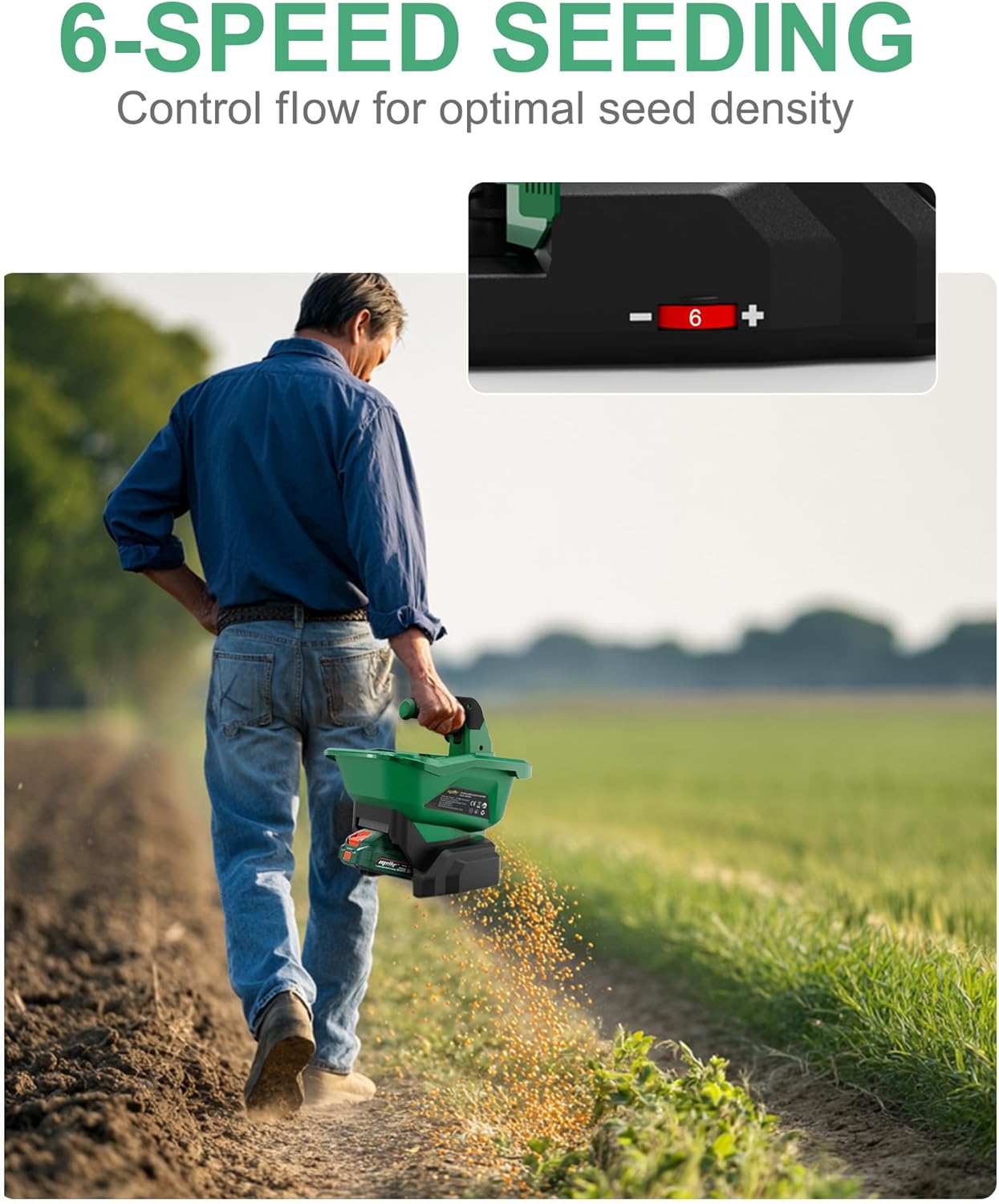 Handheld Power Spreader Compatible with Makita 18V Battery(Battery and Charger Not Included), Cordless Seed Spreader Available Year-Round, Electric Lawn Spreaders for Grass Seed, Salt, Ice Melt, Feed