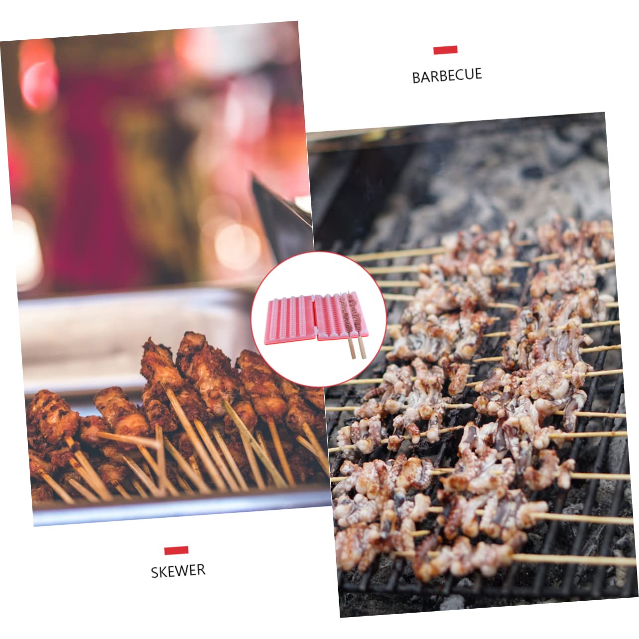 1pc Stringer Metal BBQ Skewers Barbecue Skewers Barbecue Tools Barbecue Accessory Meat Skewer Tools Maker Gadgets Plastic Automatic Barbeque Skewer Maker Meat Skewer