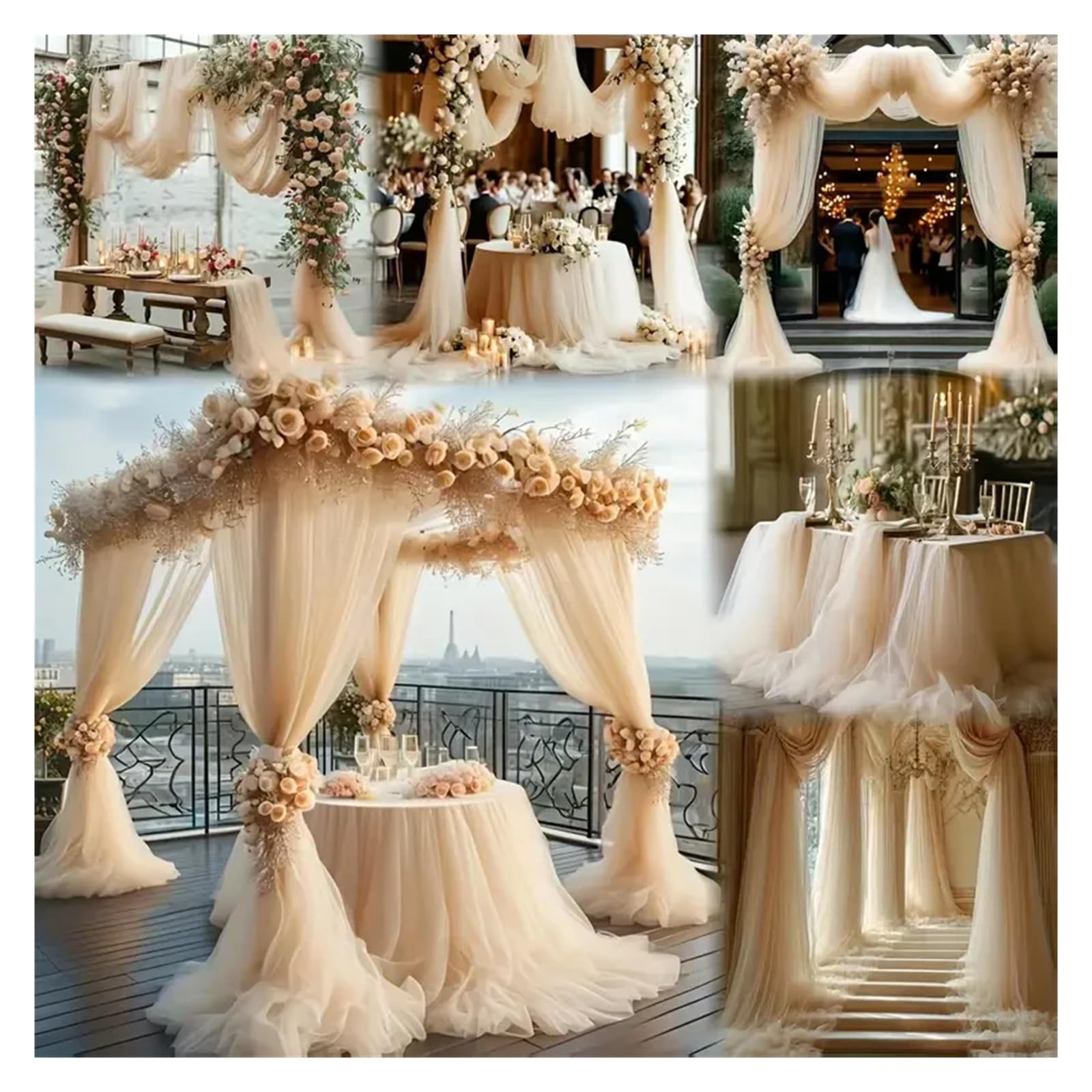 Panneaux De Rideaux De Plafond Rideaux de Plafond en Tissu Transparent for Arc Mariage, Rideau d'arrière-Plan Tulle for cérémonie, décoration Tente Douche mariée(Light Pink,160x1000cm)