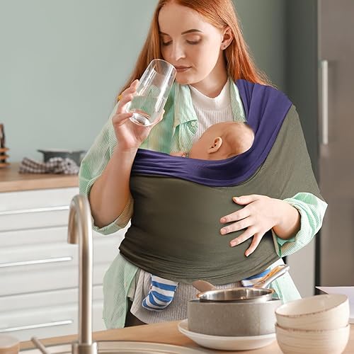 Miniatura 10 de TKKOK Portabebés, unisex, ligero y ultrasuave, fácil de llevar, perfecto para niños recién nacidos, ciruelanegro