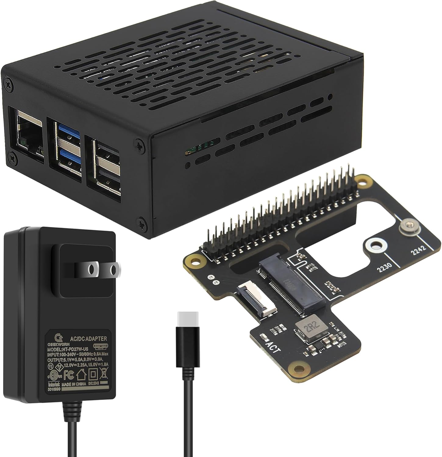 Geekworm M901 PCIe Zu M.2 NVMe SSD Board - Für Raspberry Pi 5 Mit Schnellem Booten