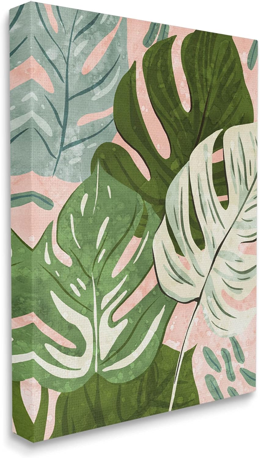 Stupell Industries Layered Monstera Plant Leaves Canvas Wall Art, Design by Ziwei Li