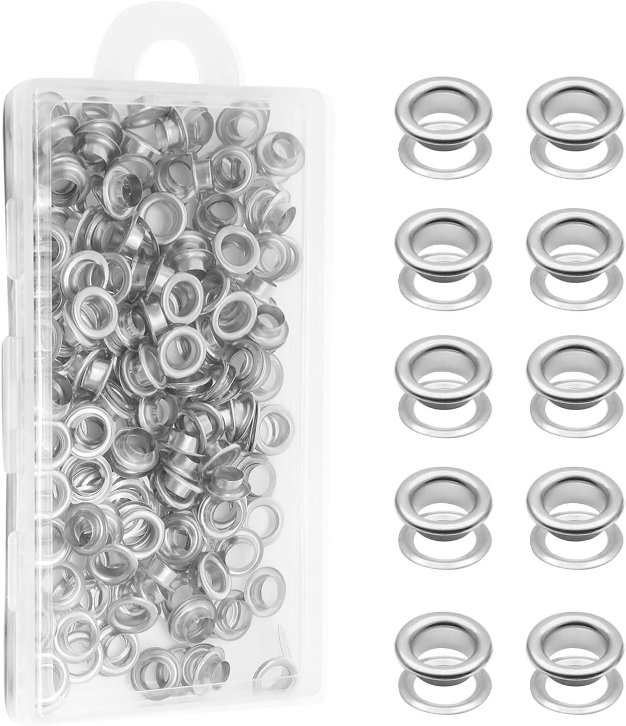 Biaungdo 1/4" Eyelets, Silver Grommets Eyelets, Metal