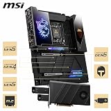 MSI MEG Z890 GODLIKE, E-ATX - Supports Intel Core Ultra Processors (Series 2), LGA 1851 - Dynamic Dashboard III, EZ Slide M.2, DDR5 (9200+ MT/s OC), M.2 & PCIe 5.0, Thunderbolt 5, Wi-Fi 7, 10G LAN - 5