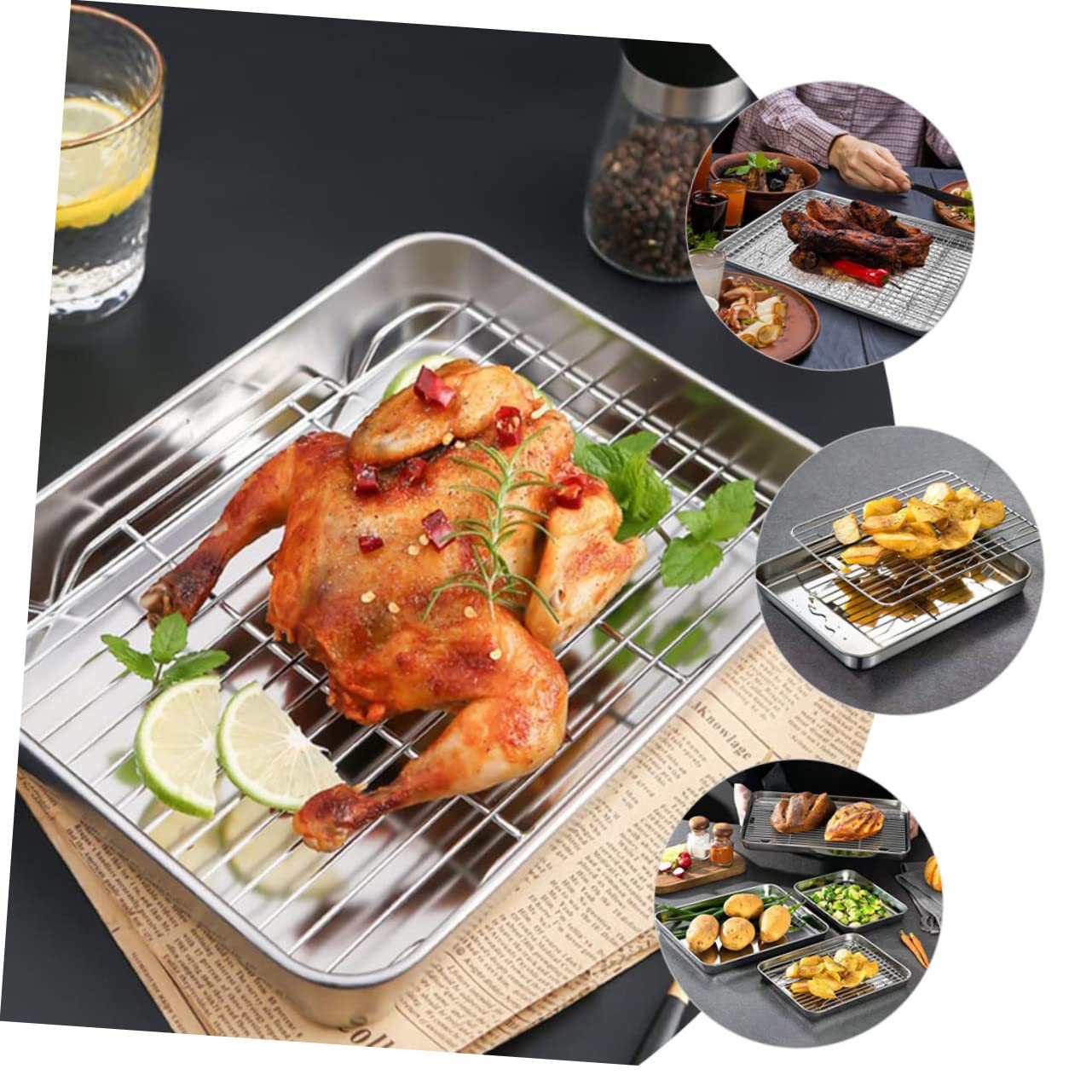 Alipis Cuisson pour Camping et Maison Plaque de Cuisson Acier Inoxydable Accessoires de Pâtisserie Pratiques pour Cuisine