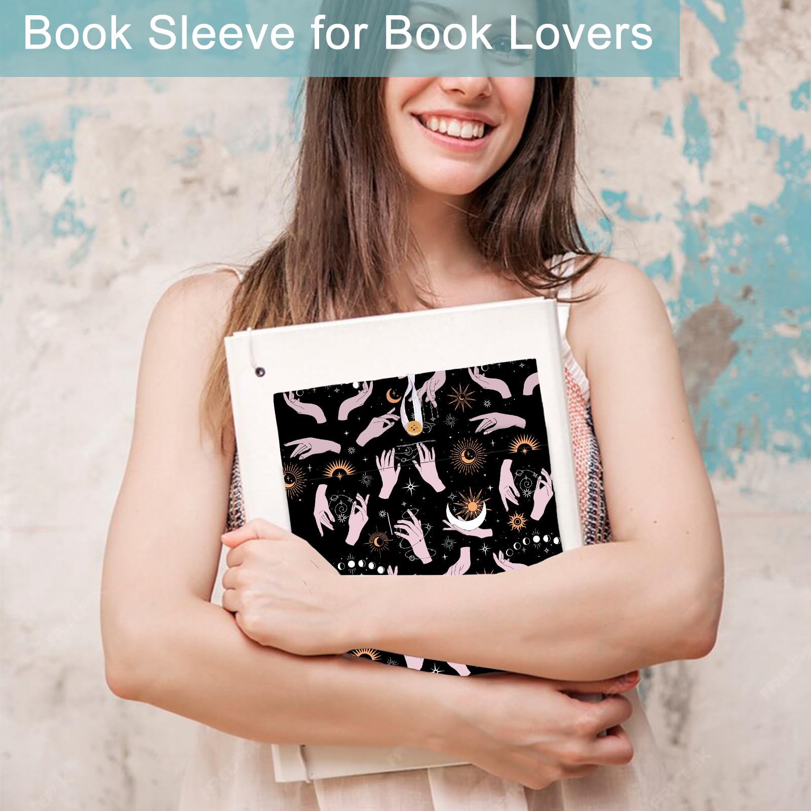 NICENEEDED Tarot Theme Book Cover Sleeve With Button - Image 2