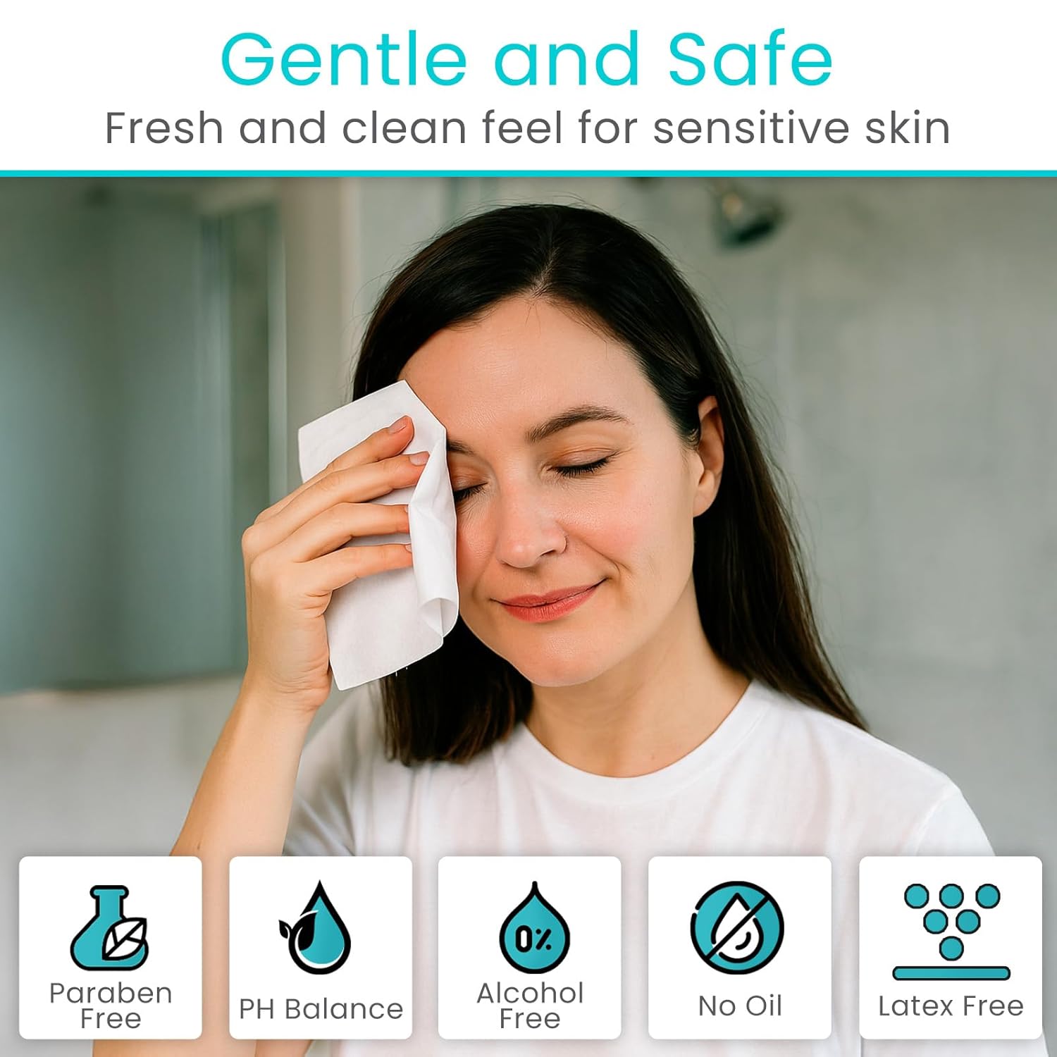 Vive Disposable Washcloths for Adults & Elderly (12 Pack - 600 Count - 8"x12") – Incontinence Wipes for Men & Women – Hypoallergenic No Rinse Adult Body Wipes for Sensitive Skin – Fresh Scent