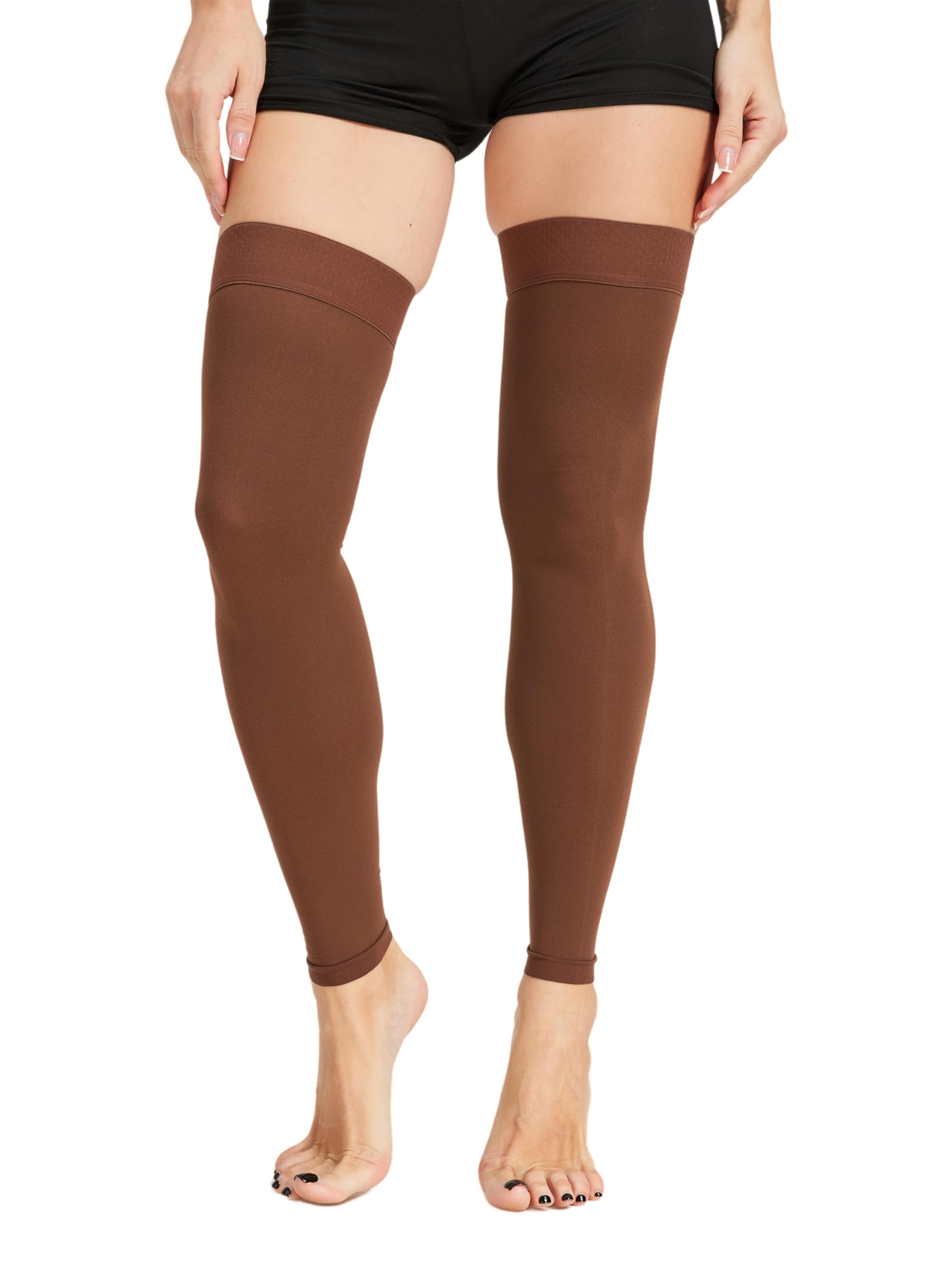 TOFLY Thigh High Compression Stockings Footless 15-20mmHg Support