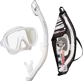 TUSA Sport Adult Serene Mask and Dry Snorkel Combo with Reusable Travel Bag
