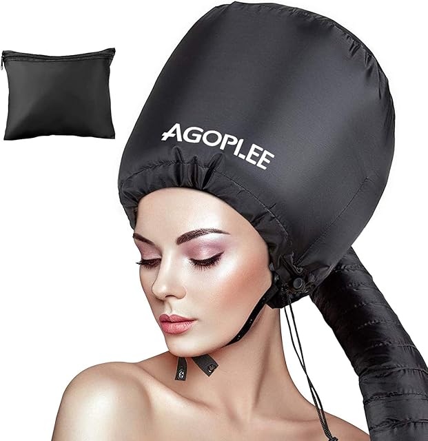 Soft Bonnet Hood Hairdryer Attachment Set - Adjustable Bonnet for Held Hair Dryer - Including Head Band for Drying Styling Curling Deep Conditioning