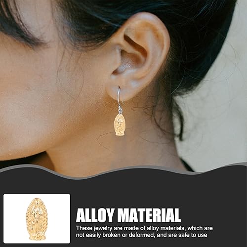 Miniatura 8 de Sewroro 60 piezas de abalorios de Virgen Nuestra Señora de Guadalupe Rosario de aleación sagrada colgantes de conector para bricolaje, collares,