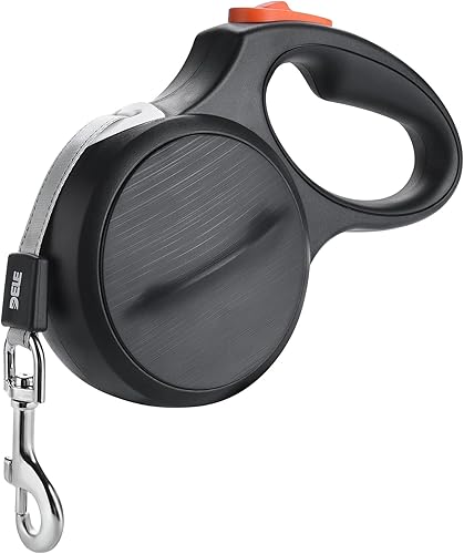 Correa retráctil para perro BRZYPZ con freno automático, diseño sin enredos de 360, cinta reflectante de nailon de 16 pies, con cinturón para perro