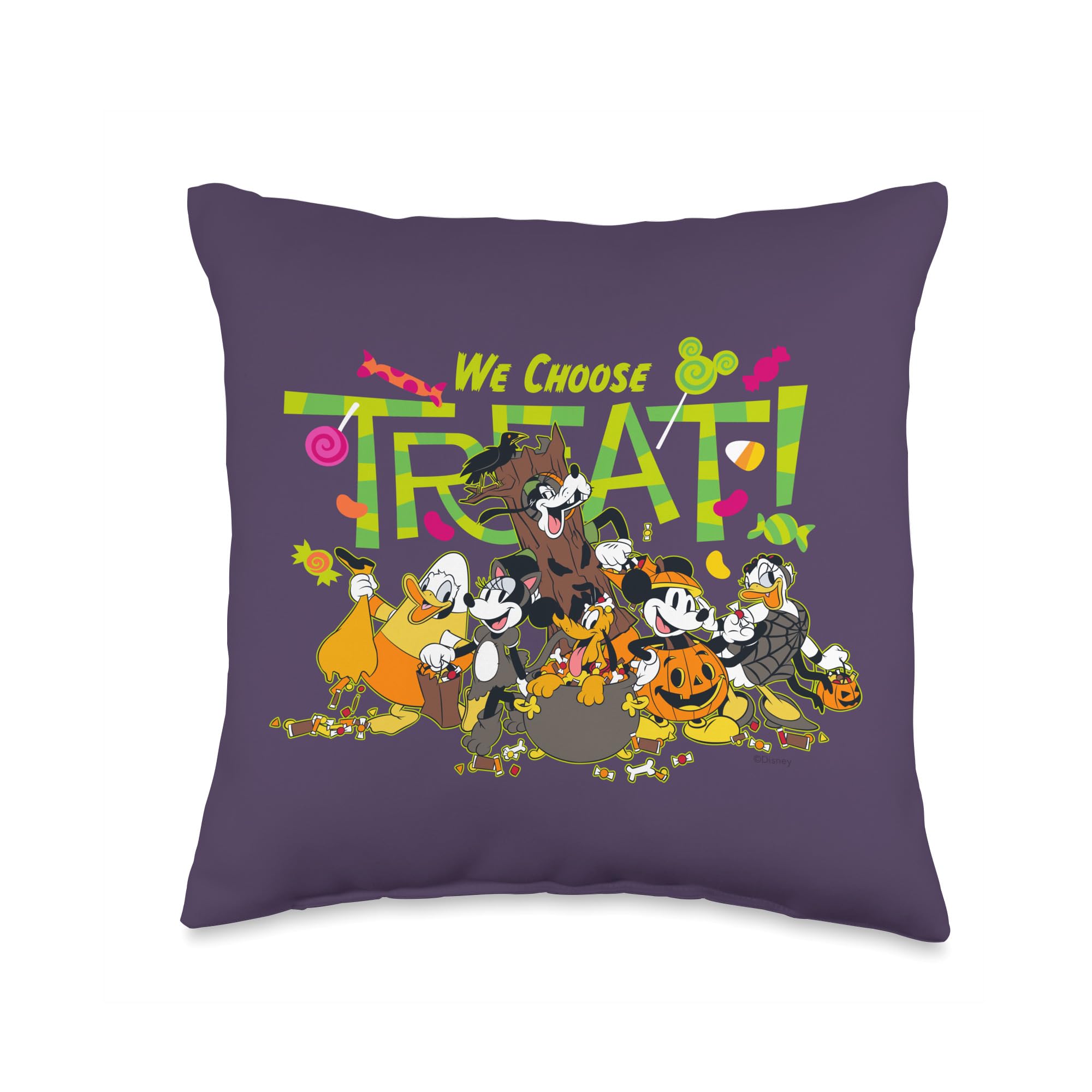Coussin Mickey Disney Halloween carré multicolore 40x40 cm pour canapé