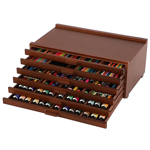 VISWIN 6-Drawer Art Supply Storage Organizer, Beech Wood Artist Storage