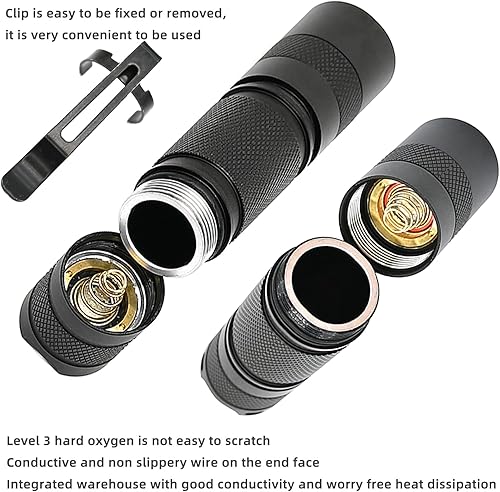 Miniatura 6 de ACTIVEFIRE Mini AA Pen luz LED portátil, súper brillante, impermeable, linterna de llavero, luz de clip, alimentado por pilas AA o 14500