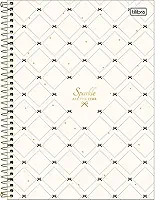 Tilibra - Caderno Espiral Capa Dura Universitário Connect 10 Matérias West Village 160 Folhas - Fundo Branco E Laços Pretos