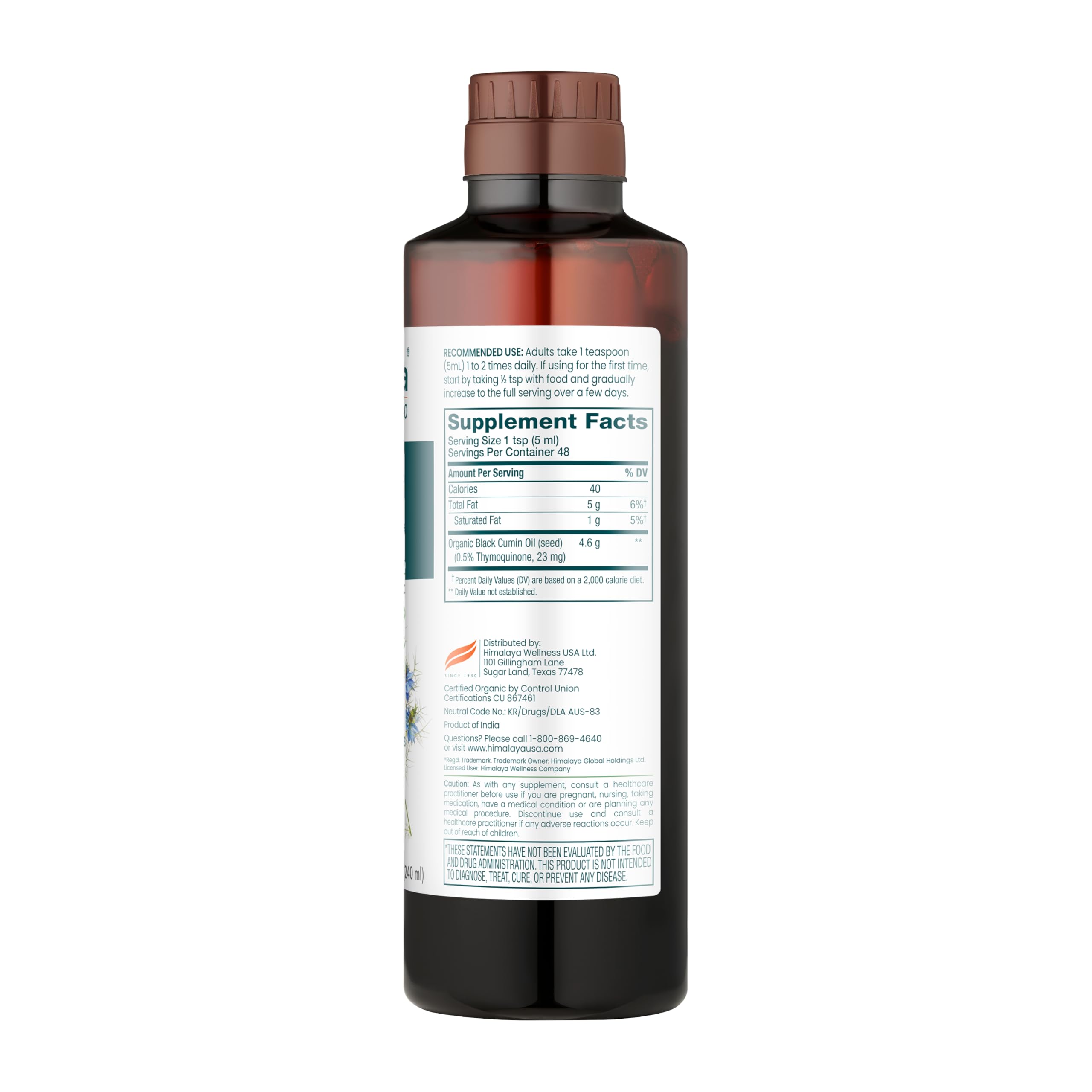 Himalaya USDA Organic Black Seed Oil, Cold Pressed & Unrefined, 8 oz — Amazon image 2