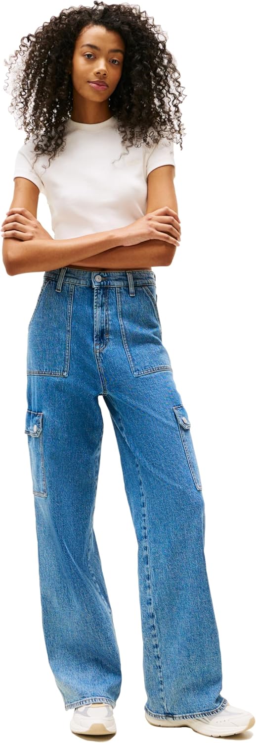 Tommy Jeans Womens Graphic Tee with Embroidered Logo Detail - Image 4