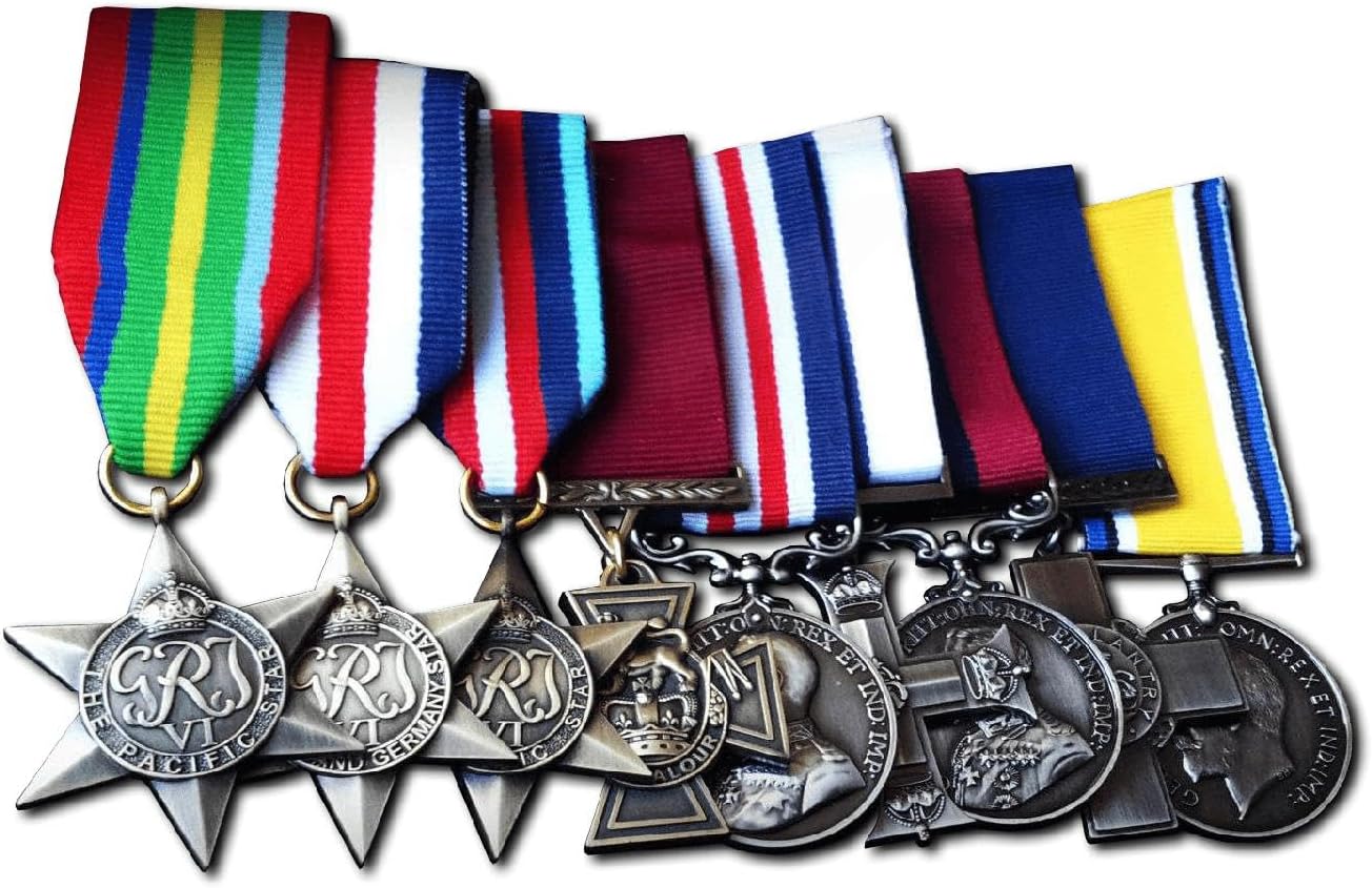 Military Medals Group Set Victoria Cross, Military Medal, Military Cross, France, Pacific, Arctic Star & George Cross British War Medal Replica