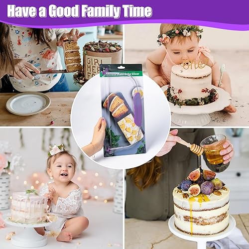 Miniatura 7 de Cortador nivelador de pasteles ajustable, herramienta de suministros para hornear para cocina, cortador profesional de gran tamaño para nivelar,