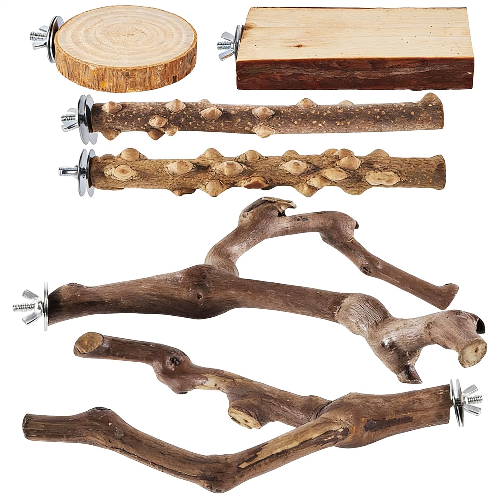 Perchoir pour perroquet en bois anti-dérapant pour cage