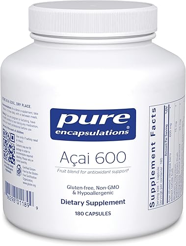 Pure Encapsulations Acai 600 | Suplemento de bayas para fibra, apoyo inmunológico, antioxidantes y flavonoides* | 180 cápsulas