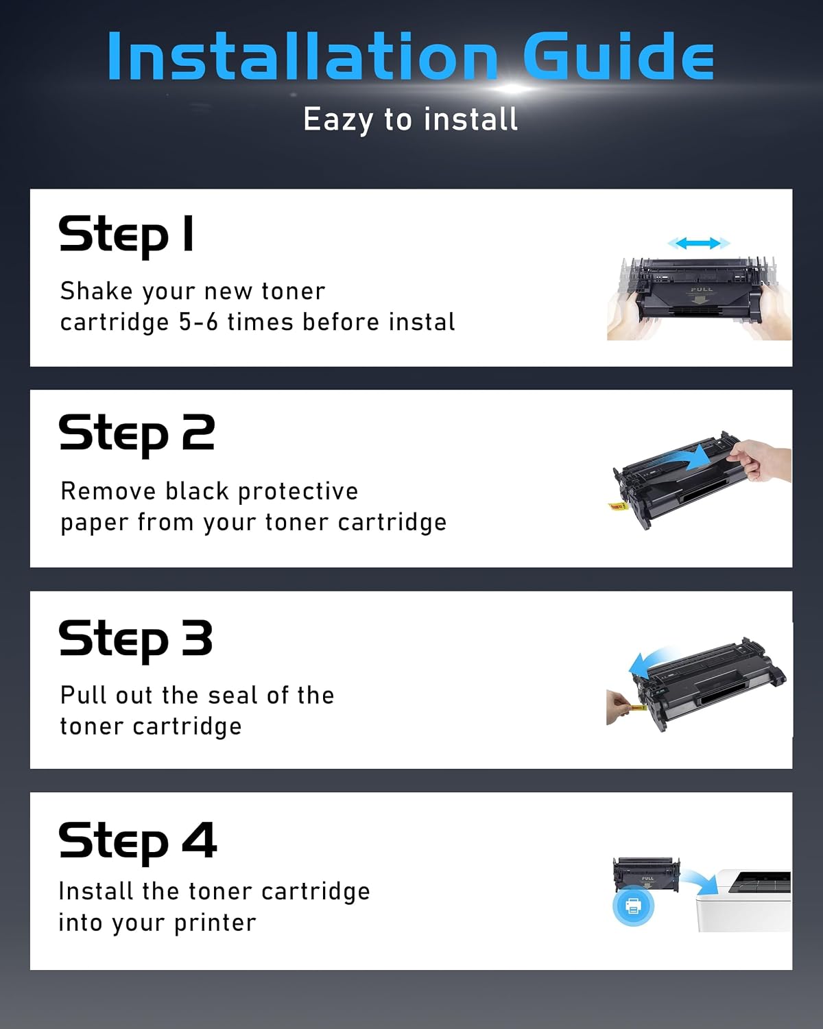 148A Toner Cartridges Black 2 Pack W1480A Replacement for HP148A W1480A 148X W1480X Black Toner Compatible with HP LaserJet Pro 4001dw 4001dn 4001n MFP 4101fdw 4101fdn Printer High Yield