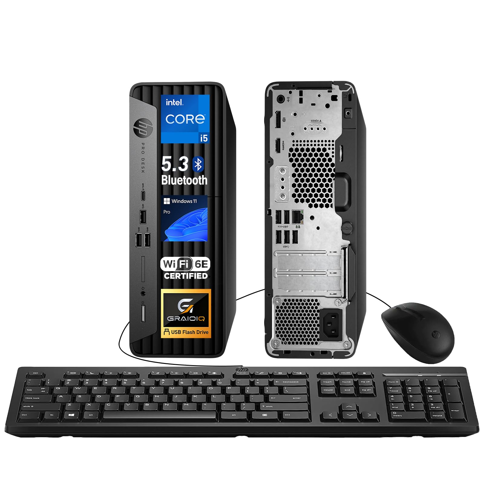 HP ProDesk 400 Intel i5-14500 Business SFF Desktop, 16GB DDR5 + 1TB SSD | Wi-Fi 6E, Bluetooth , Connect up to 3 displays, Wired Keyboard, Wired Mouse, RJ-45, HDMI, Win 11 Pro