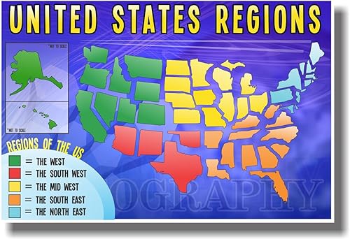 Regiones de Estados Unidos - NUEVO póster de American Geography