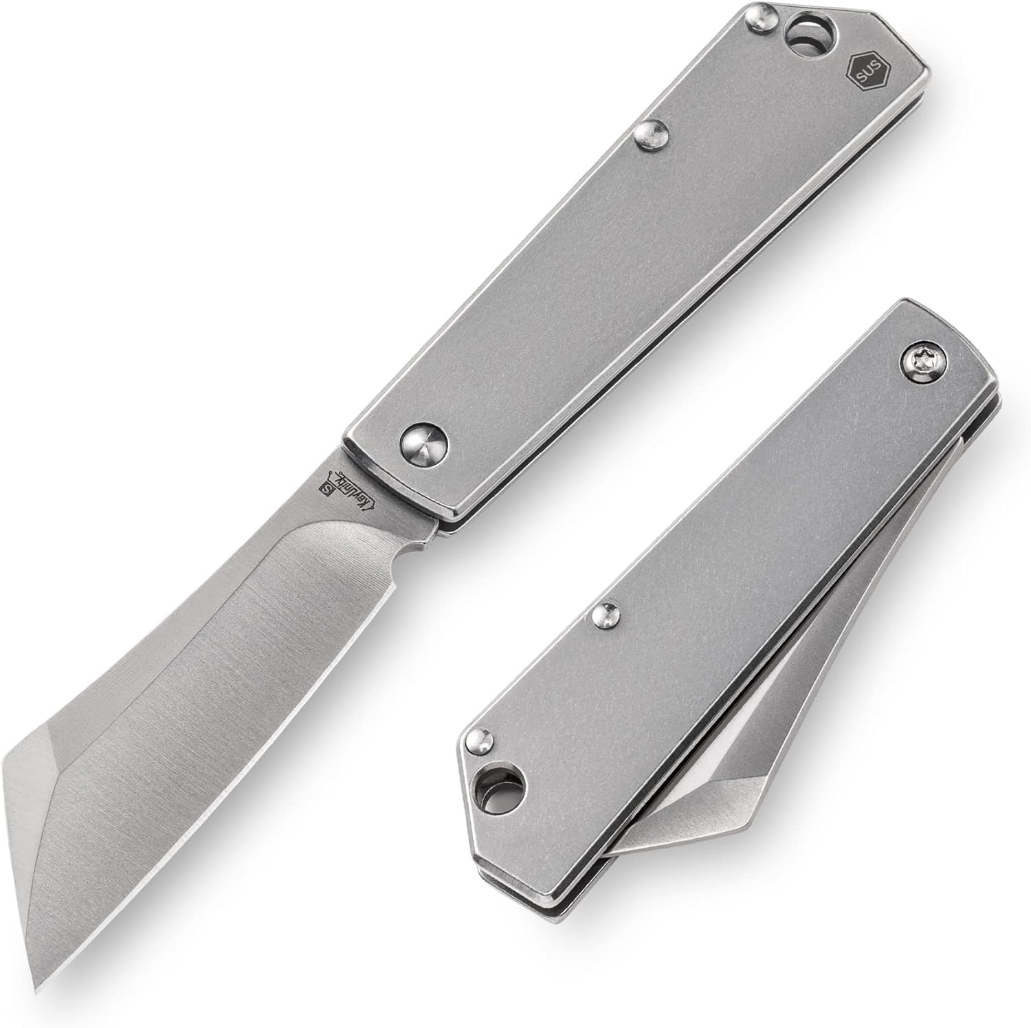 KeyUnity KK03S Small Folding Knife Fixed Blade Knife, Stainless Steel EDC Pocket Knife for men & Women