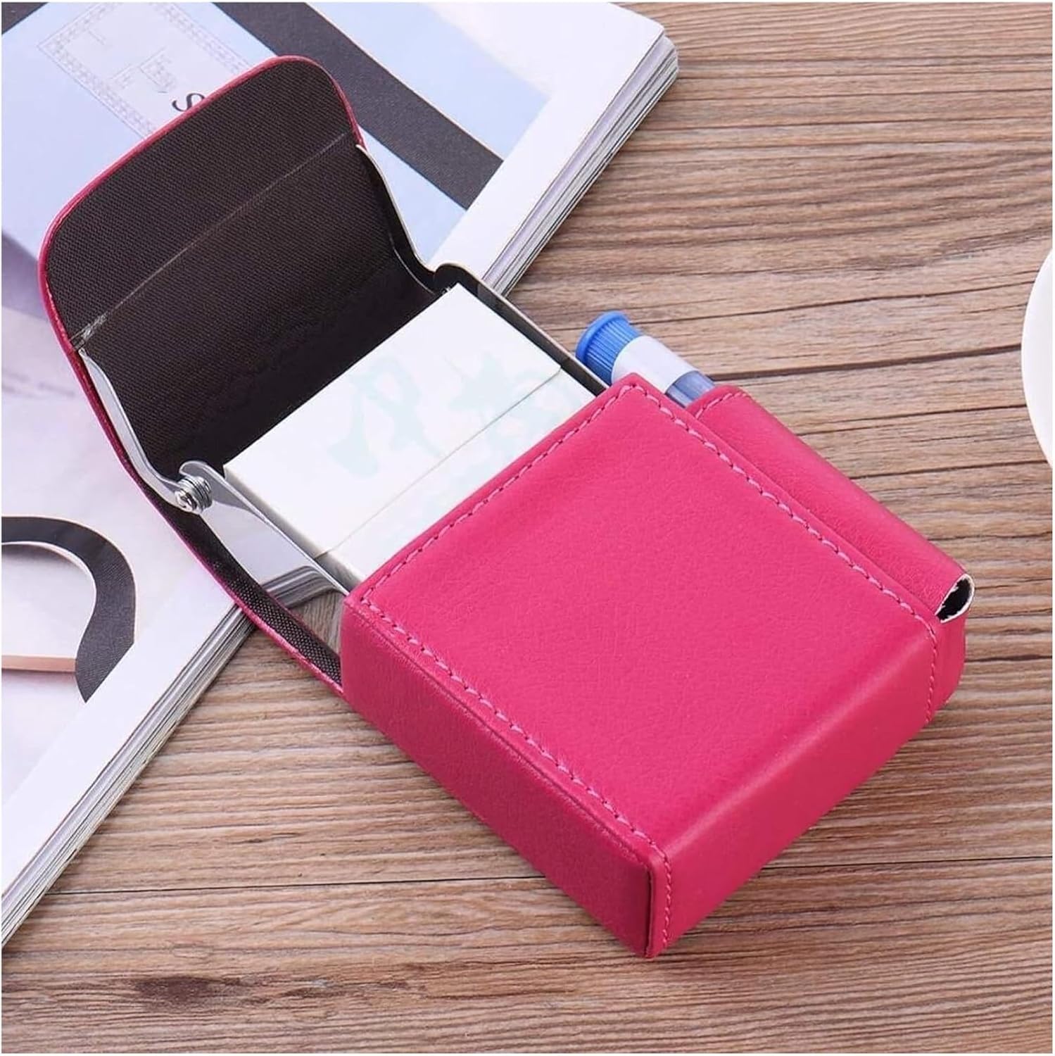 Cigarette case Cigarette Case Wallet PU Leather with Lighter Holder Storage Pocket Box Container for Women