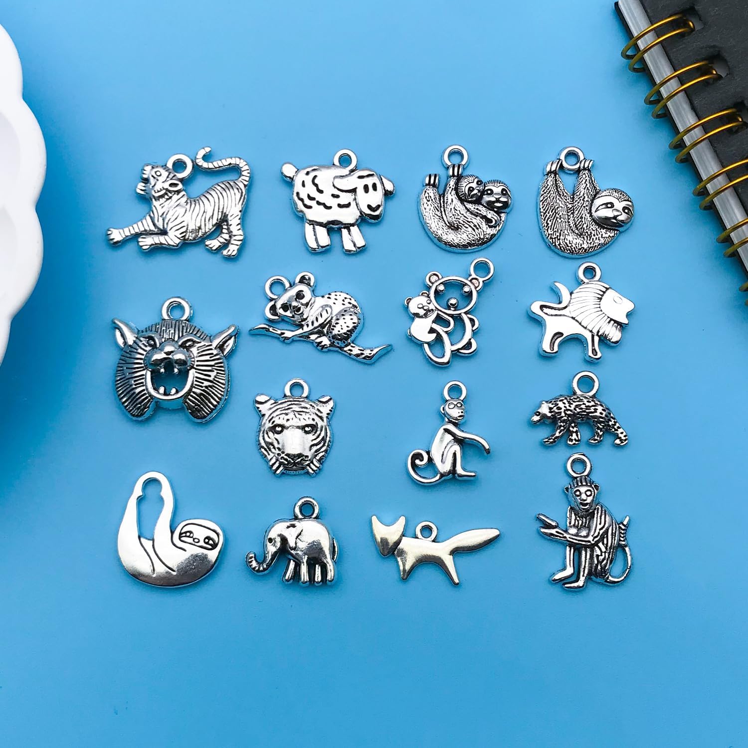 Youdiyla 75Pieces Animal series Antique Silver Pendant Jewelry Making DIY Keychain Earrings Pendant Various Design Charms for Jewelry Making Bracelets Necklace (SN676) - Image 7