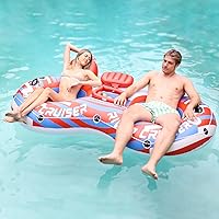 Vista 17 de River Tubes for Floating Heavy Duty Inflatable Floating Lounger Premium River Water Rafts Pool Float with Cup Holder Above Lake for Adults