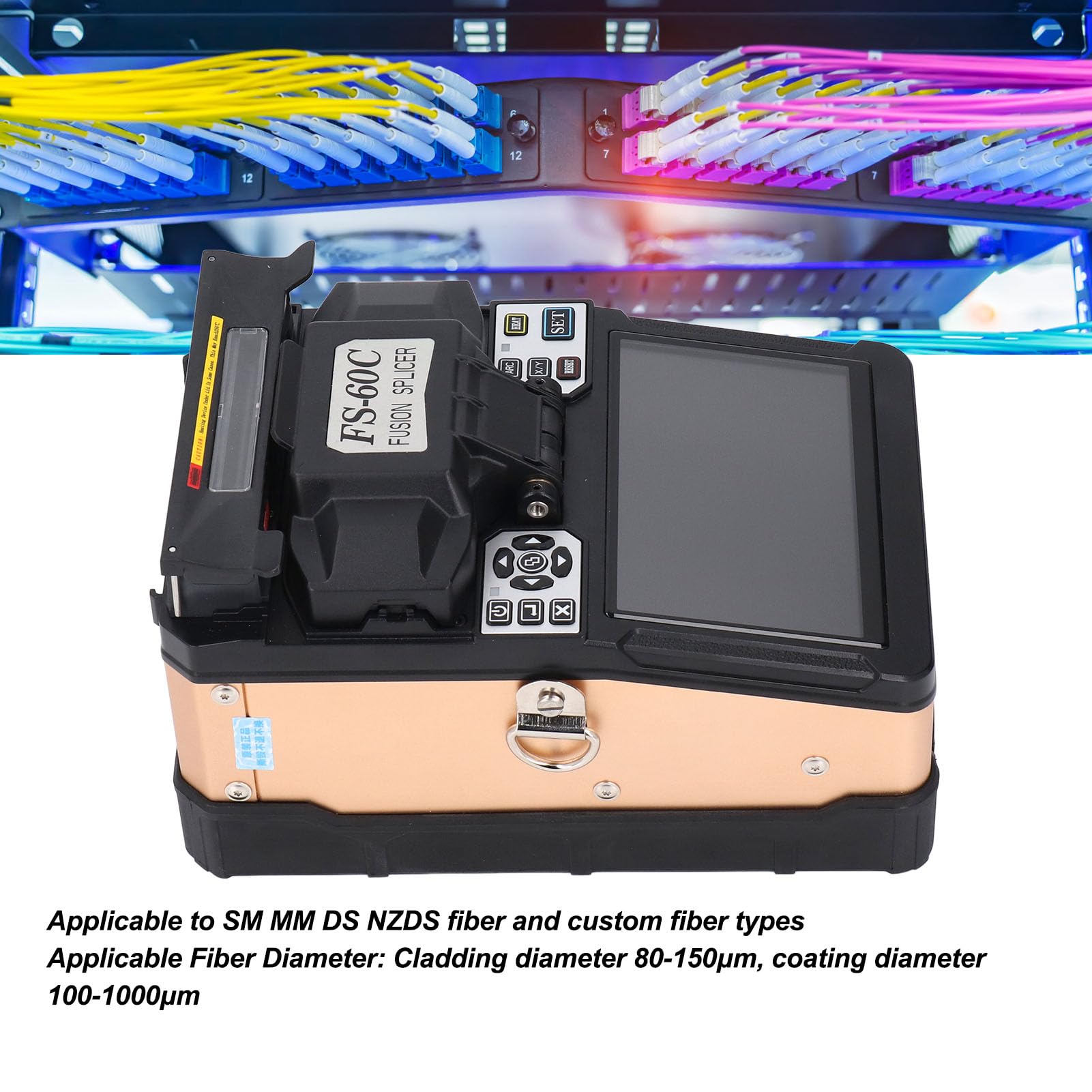 Giuntatrice Automatica per Cavi Ottici FTTH con Schermo LCD 5,0 Pollici per Fibra con Versatile compatibilità delle Fibre (Spina europea)