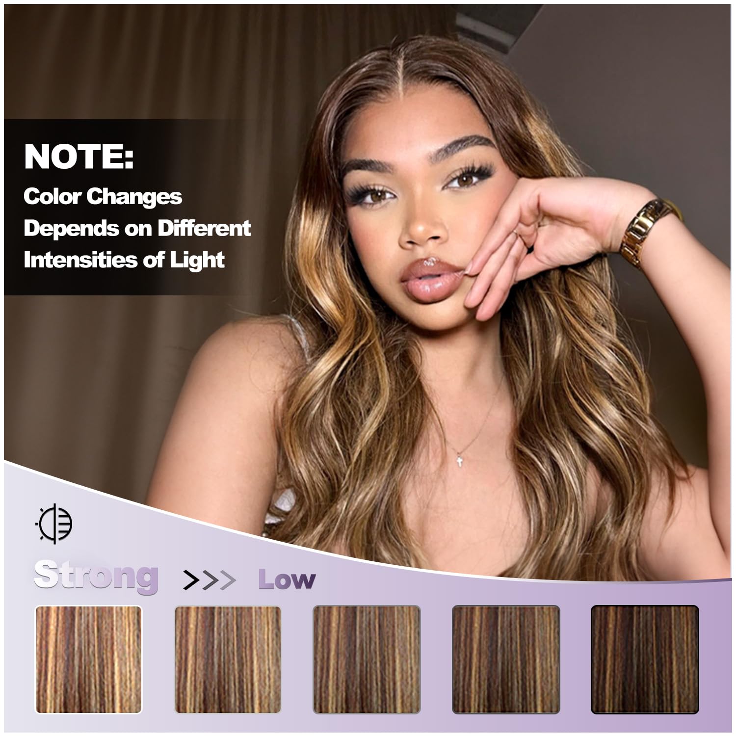 Honey Blonde Highlight Body Wave 3 Bundles with 5x5 Closure Human Hair 12 14 16+10, 12A 100% Brazilian Ombre Brown 5x5 HD Lace Closure with P4/27 Balayage Piano Colored Human Hair Bundles Remy