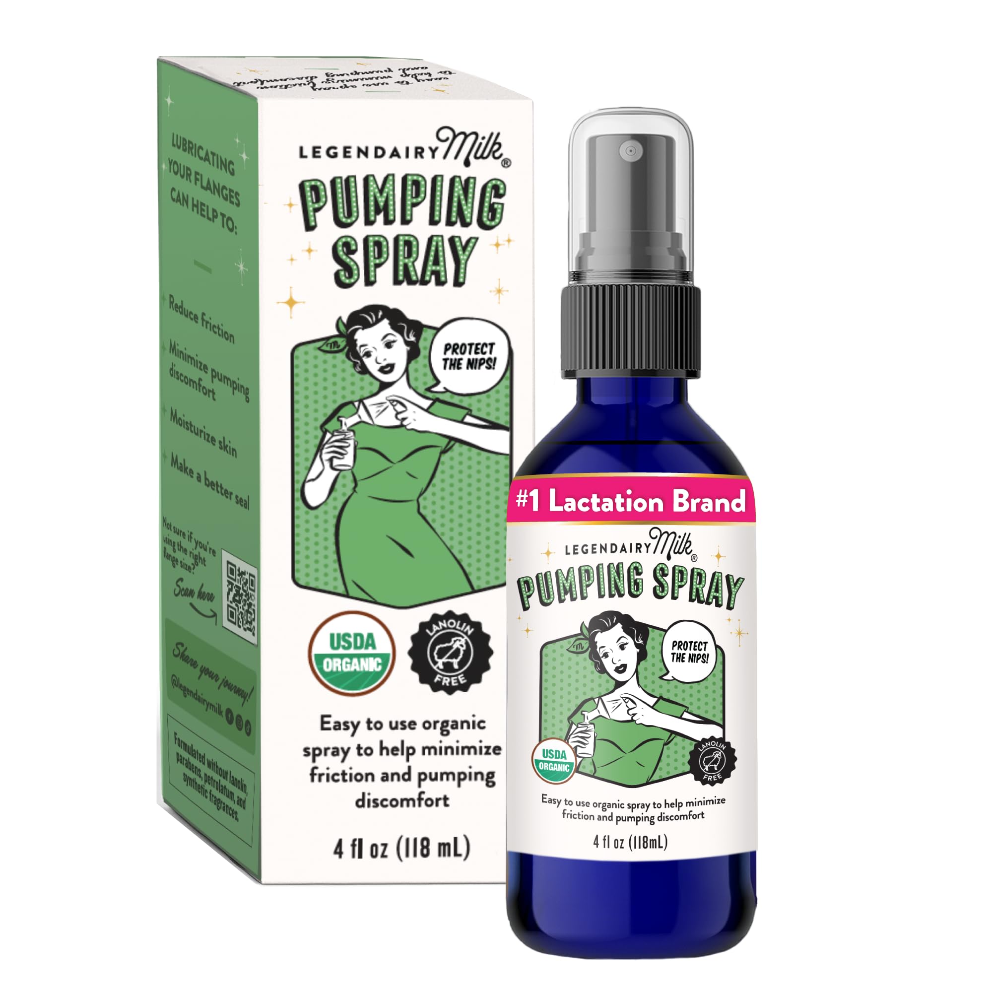 Legendairy Milk Pumping Spray 4 oz (118 ml) | Organic Lubricant for Breast Shields & Flanges - main product image