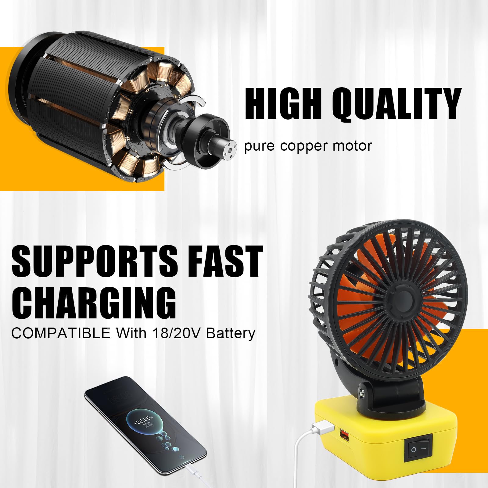 Amazon.com: Aernair 20v Battery Operated Jobsite Fan Compatible
