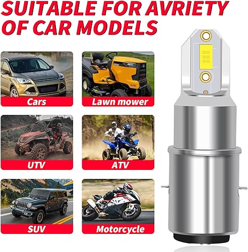 Miniatura 6 de ZEBANERT H6 BA20D - Bombilla LED para faros delanteros de motocicleta, haz altobajo, chips CSP 7035 mejorados, 360 grados, superbrillante, 4000