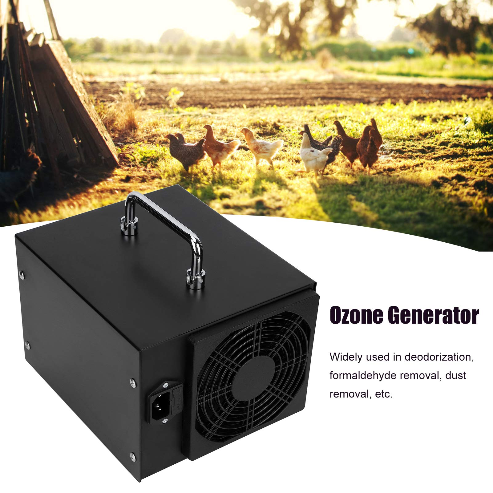 Gonetre Máquina Generadora de Ozono 20 G/H Purificador de Aire de Alta Eficiencia con Interruptor de Sincronización para el Hogar Invernadero Granja Material de Lámina Duradero (Enchufe Europeo 220V)