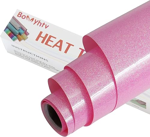 Vinilo para planchar con purpurina para Cricut & Silhouette Cameo, vinilo con purpurina de 12 pulgadas x 5 pies para vinilo de transferencia de