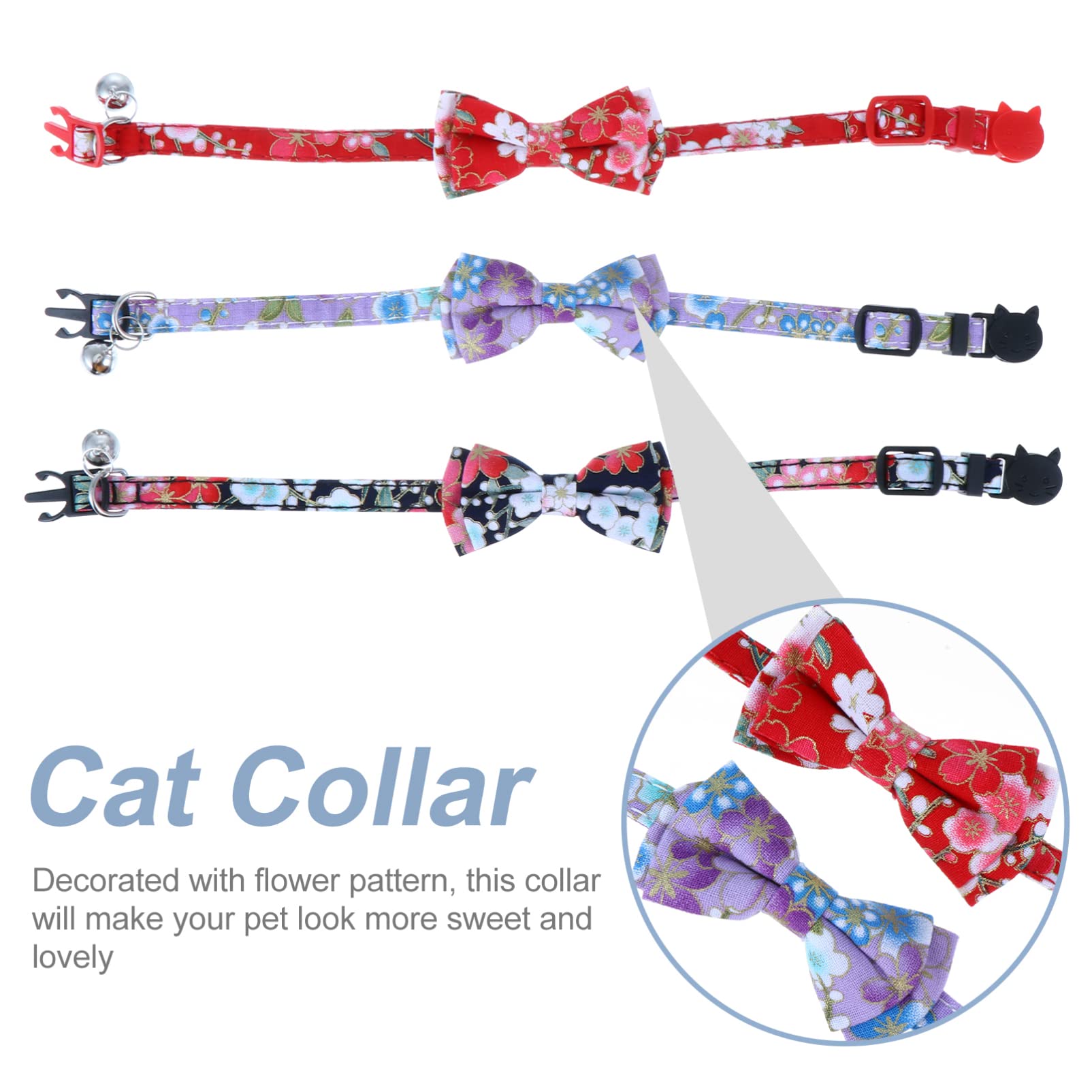 POPETPOP 9pezzi Collare Per Gatti Regolabile Con Campanellino e Fiocco Da Vivaci Accessori Per Cani e Gatti Adatti Feste e Occasioni Speciali