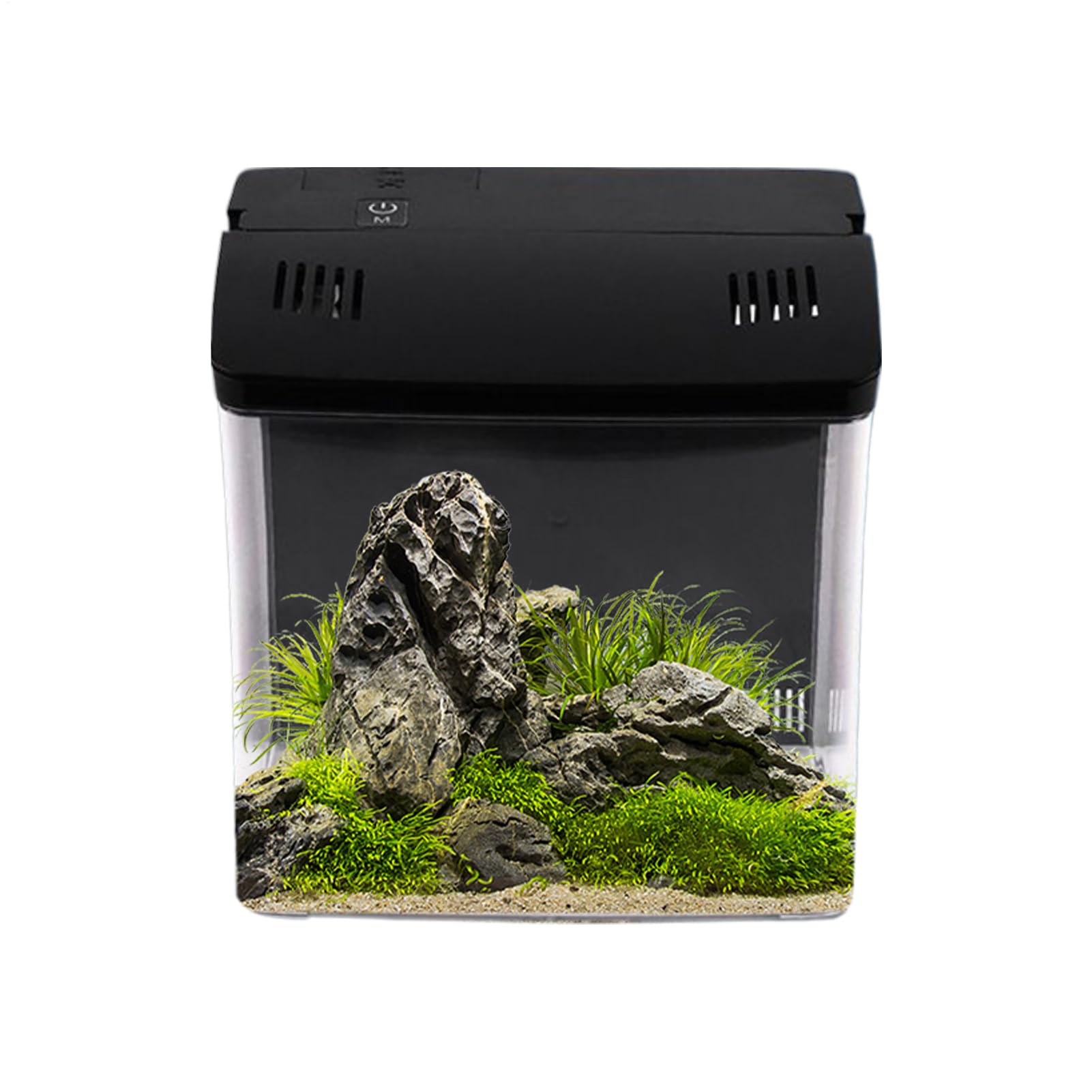 Acquario da Scrivania Rana Tartarughe Medusa Gamberetto Barriera Corallina | Acquario per Pesci Forniture Per Animali Domestici Soggiorno Ufficio Scrivania