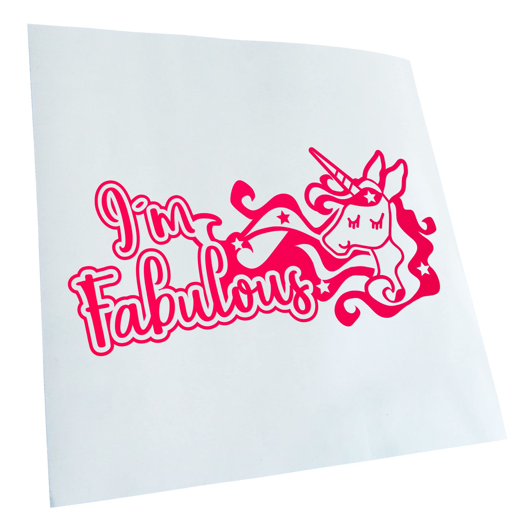Kiwistar Fabulous Unicorn I'm 20 x 10 cm in 15 Colours - Neon + Chrome Sticker