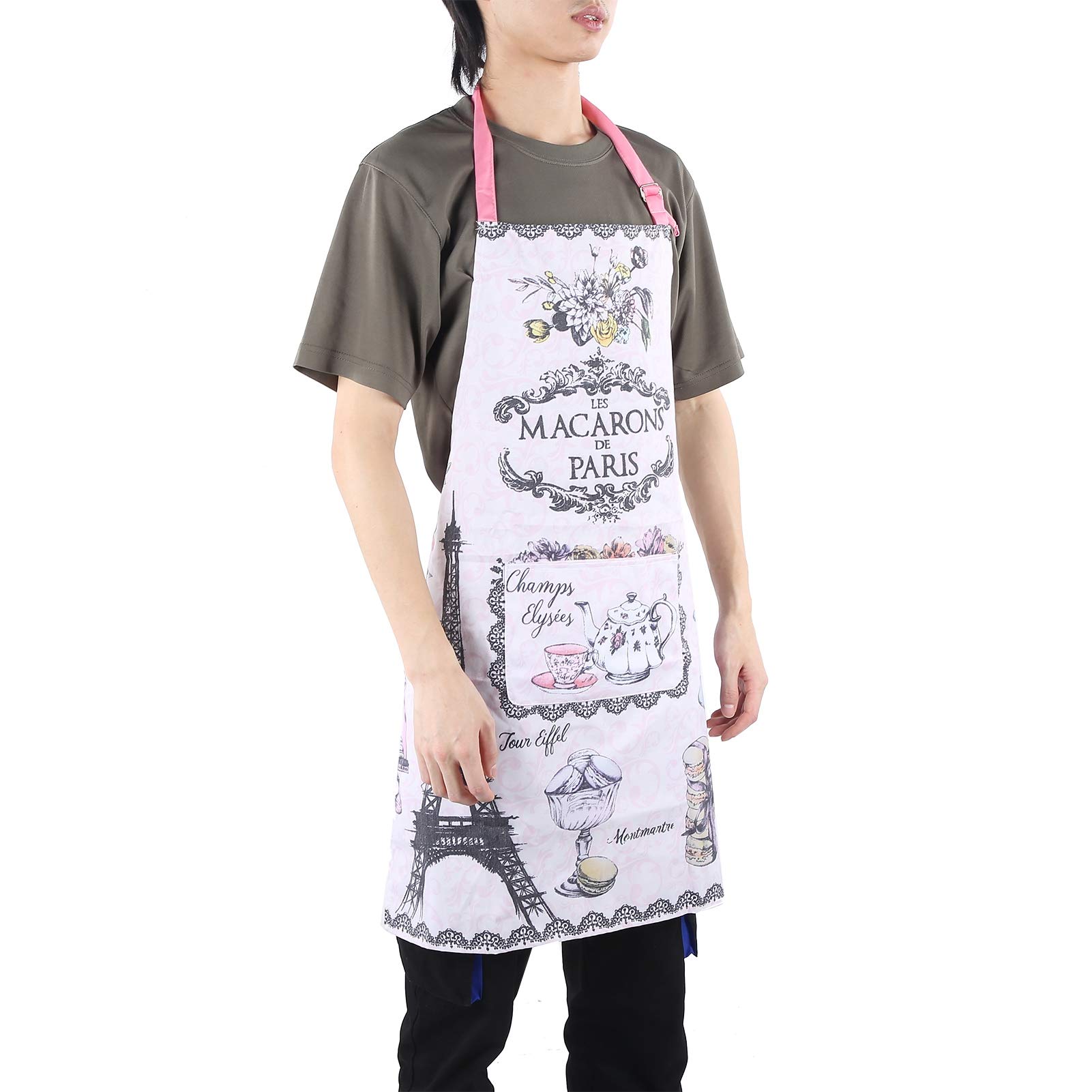 Ejoyous Grembiule da in Poliestere Senza Maniche, Stile Cartone Animato, 28,2 X 19,3 Pollici, Collo Regolabile, Impermeabile, Stampato, da, da Forno, per le Pulizie, per Donne e Uomini, Domestica